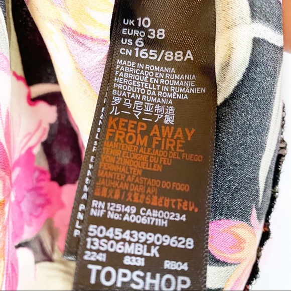 TOPSHOP Tropical Floral Off Shoulder Tie Blouse 6 - Picture 7 of 9